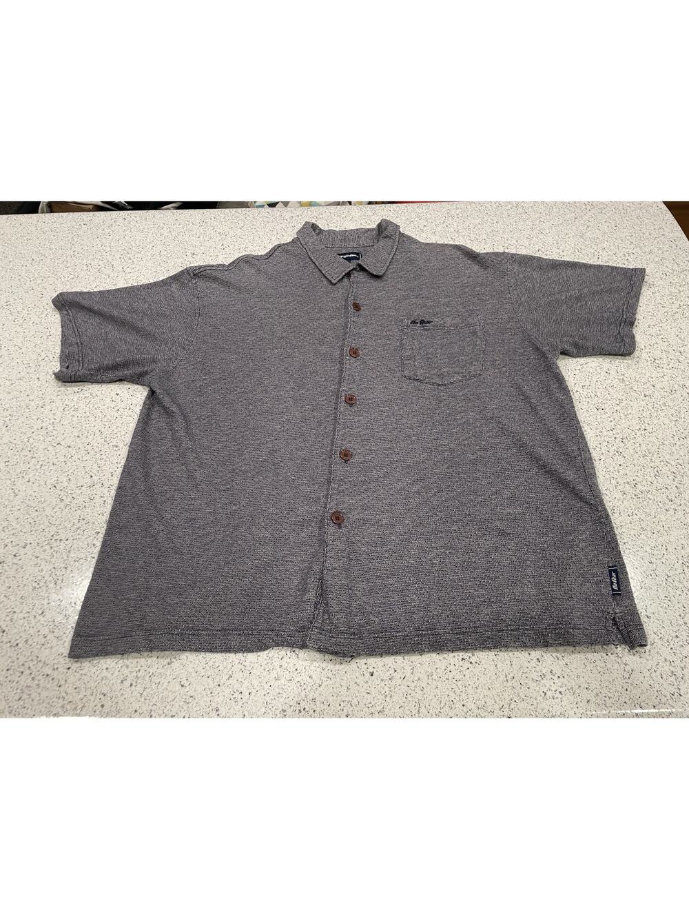 No Fear Vintage Short Sleeve Button Down Collard Blue Shirt Size Large